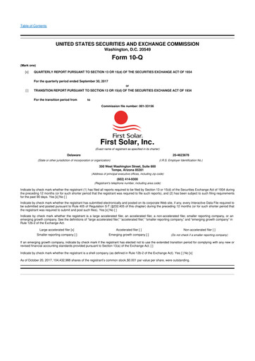Thumbnail First Solar
 10-Q Quarterly Report FY2017 