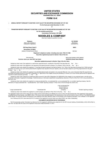 Thumbnail Noodles & Company 10-K Annual Report 2013