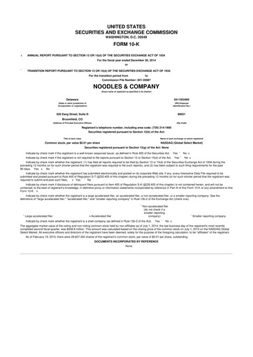 Thumbnail Noodles & Company 10-K Annual Report 2014