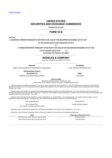 Thumbnail Noodles & Company 10-Q Quarterly Report FY2015 