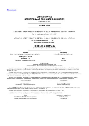 Thumbnail Noodles & Company 10-Q Quarterly Report FY2017 