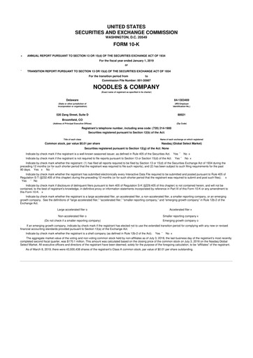 Thumbnail Noodles & Company 10-K Annual Report 2018