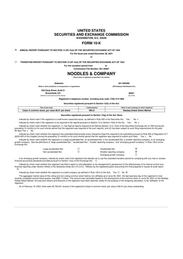 Thumbnail Noodles & Company 10-K Annual Report 2021
