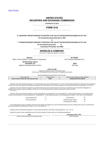 Thumbnail Noodles & Company 10-Q Quarterly Report FY2023 