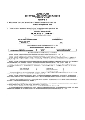 Thumbnail Noodles & Company 10-K Annual Report 2025