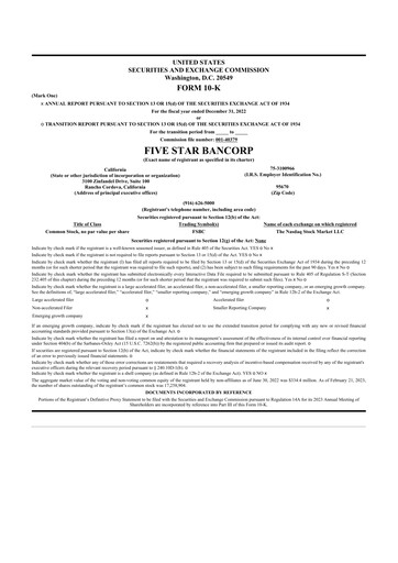 Thumbnail Five Star Bancorp 10-K Annual Report 2022