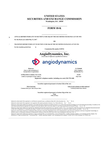 Thumbnail AngioDynamics 10-K Annual Report 2017