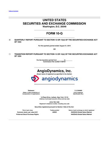 Thumbnail AngioDynamics 10-Q Quarterly Report FY2020 