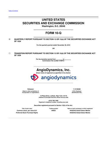 Thumbnail AngioDynamics 10-Q Quarterly Report FY2020 