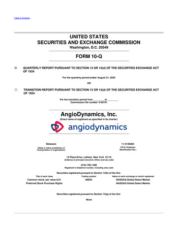 Thumbnail AngioDynamics 10-Q Quarterly Report FY2021 