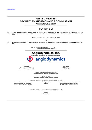 Thumbnail AngioDynamics 10-Q Quarterly Report FY2022 