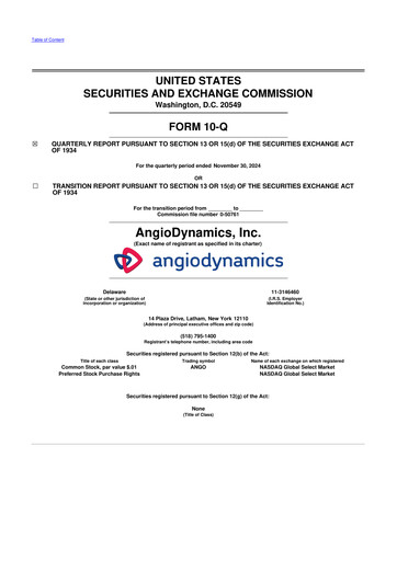 Thumbnail AngioDynamics 10-Q Quarterly Report FY2025 