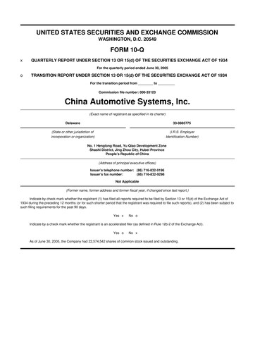 Vorschaubild China Automotive Systems 10-Q Quartalsbericht  