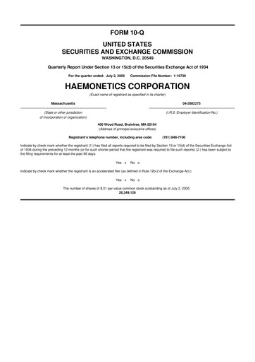 Thumbnail Haemonetics 10-Q Quarterly Report FY 