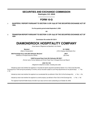 Vorschaubild Diamondrock Hospitality Company 10-Q Quartalsbericht  