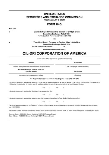 Thumbnail Oil-Dri Corporation Of America
 10-Q Quarterly Report FY 