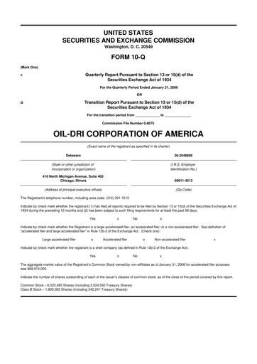 Thumbnail Oil-Dri Corporation Of America
 10-Q Quarterly Report FY 