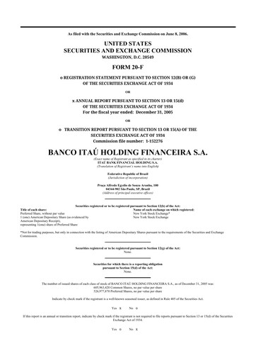 Thumbnail Itaú Unibanco
 20-F Annual Report 