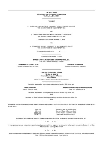 Thumbnail Bladex 20-F Annual Report 