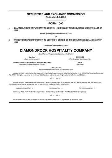 Vorschaubild Diamondrock Hospitality Company 10-Q Quartalsbericht  