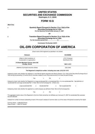 Thumbnail Oil-Dri Corporation Of America
 10-Q Quarterly Report FY 