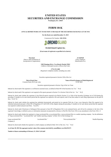 Thumbnail Orchid Island Capital
 10-K Annual Report 2013