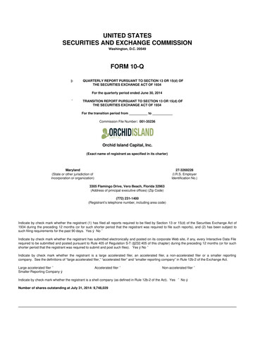 Thumbnail Orchid Island Capital
 10-Q Quarterly Report FY2014 