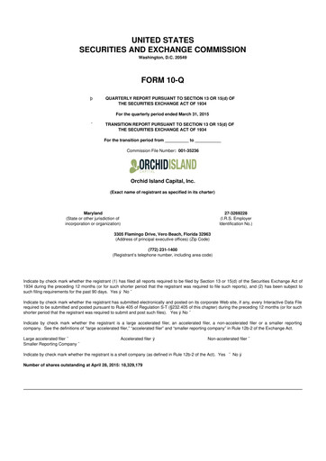 Thumbnail Orchid Island Capital
 10-Q Quarterly Report FY2015 