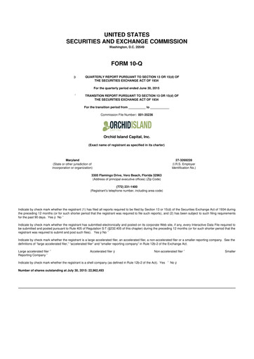 Thumbnail Orchid Island Capital
 10-Q Quarterly Report FY2015 