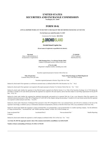 Thumbnail Orchid Island Capital
 10-K Annual Report 2015