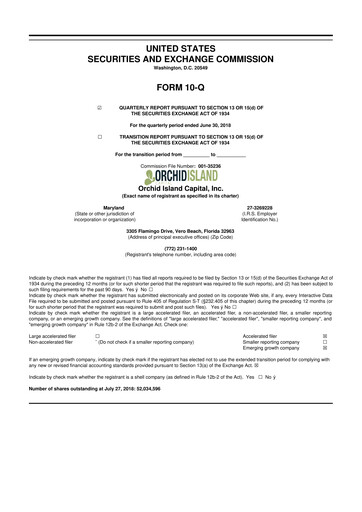 Thumbnail Orchid Island Capital
 10-Q Quarterly Report FY2018 