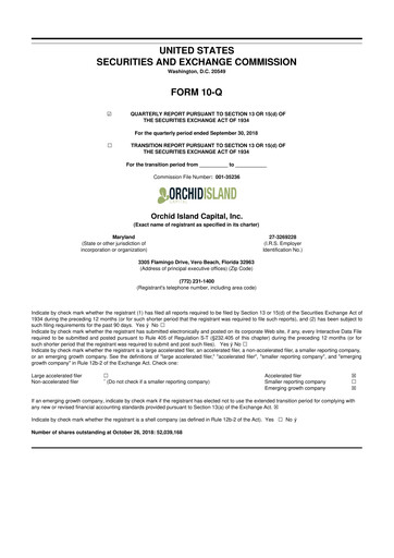 Thumbnail Orchid Island Capital
 10-Q Quarterly Report FY2018 