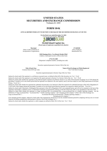 Thumbnail Orchid Island Capital
 10-K Annual Report 2018