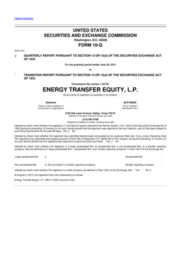 Thumbnail Energy Transfer LP
 10-Q Quarterly Report FY2013 