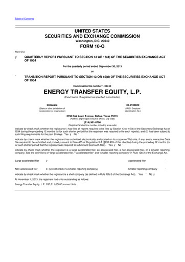 Thumbnail Energy Transfer LP
 10-Q Quarterly Report FY2013 
