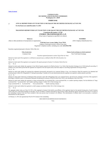 Thumbnail Energy Transfer LP
 10-K Annual Report 2013