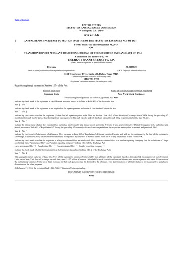 Thumbnail Energy Transfer LP
 10-K Annual Report 2015