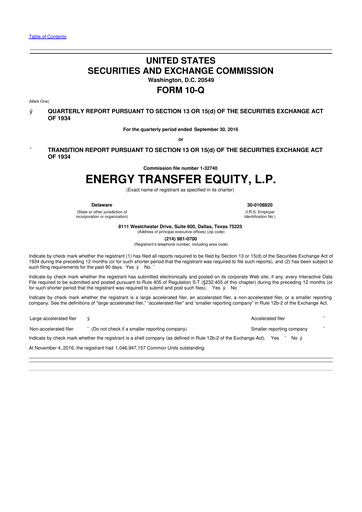 Thumbnail Energy Transfer LP
 10-Q Quarterly Report FY2016 