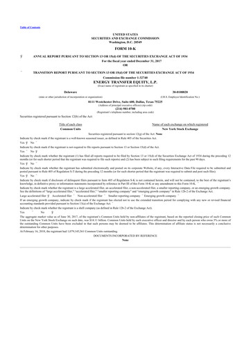 Thumbnail Energy Transfer LP
 10-K Annual Report 2017