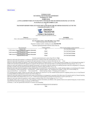 Thumbnail Energy Transfer LP
 10-K Annual Report 2021