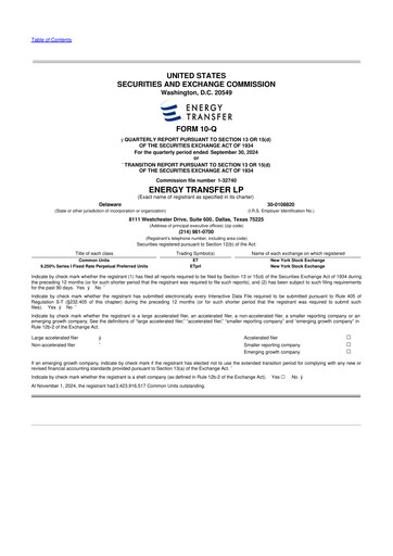 Thumbnail Energy Transfer LP
 10-Q Quarterly Report FY2024 