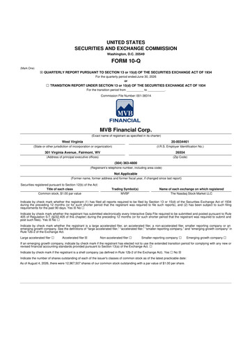 Thumbnail MVB Financial 10-Q Quarterly Report FY2026 