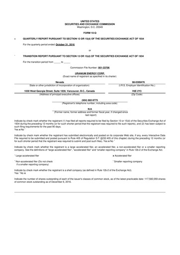 Thumbnail Uranium Energy
 10-Q Quarterly Report FY2017 