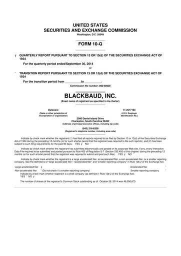 Thumbnail Blackbaud 10-Q Quarterly Report FY2014 