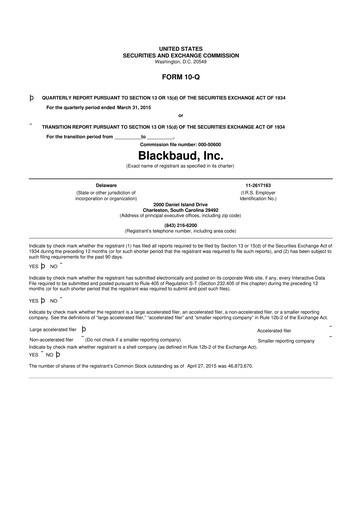 Thumbnail Blackbaud 10-Q Quarterly Report FY2015 