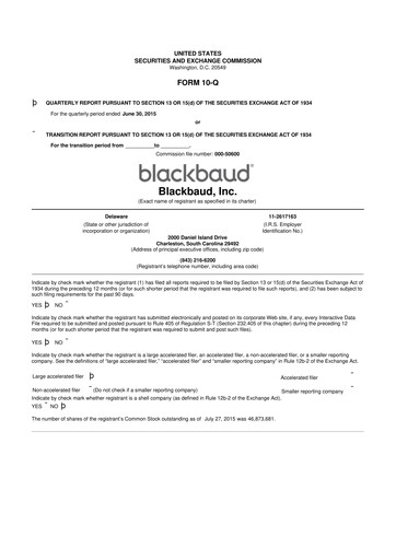 Thumbnail Blackbaud 10-Q Quarterly Report FY2015 