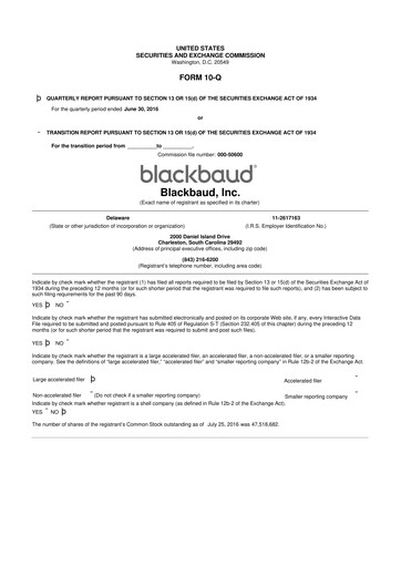 Thumbnail Blackbaud 10-Q Quarterly Report FY2016 