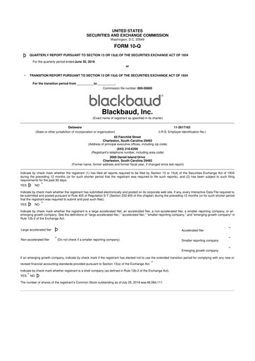 Thumbnail Blackbaud 10-Q Quarterly Report FY2018 