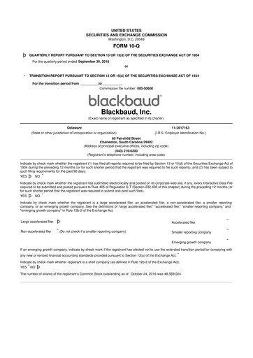 Thumbnail Blackbaud 10-Q Quarterly Report FY2018 