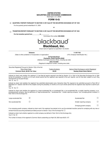 Thumbnail Blackbaud 10-Q Quarterly Report FY2020 